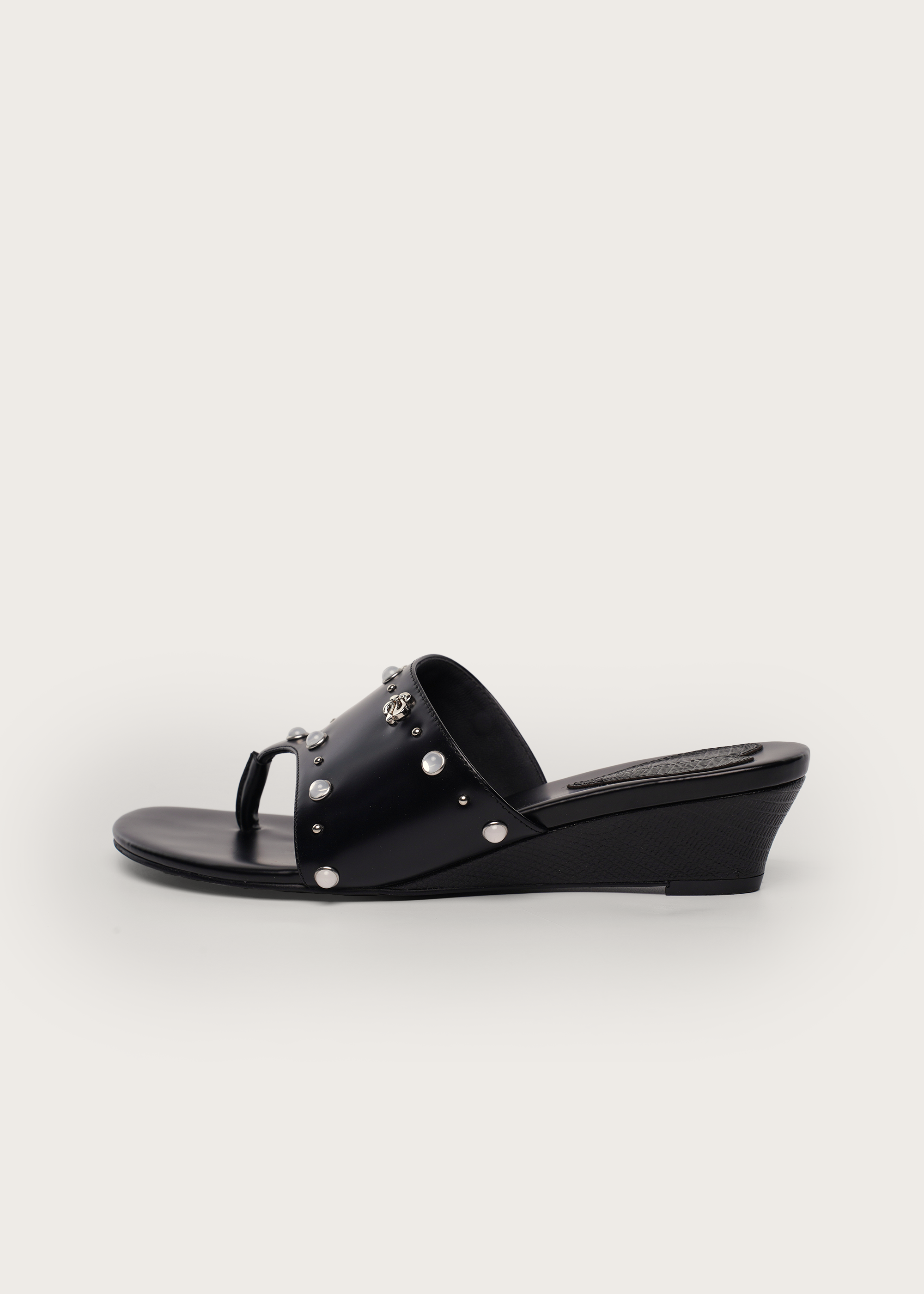 Curve AllBB Lizard-Effect Gemstone Wedge Flip-Flops