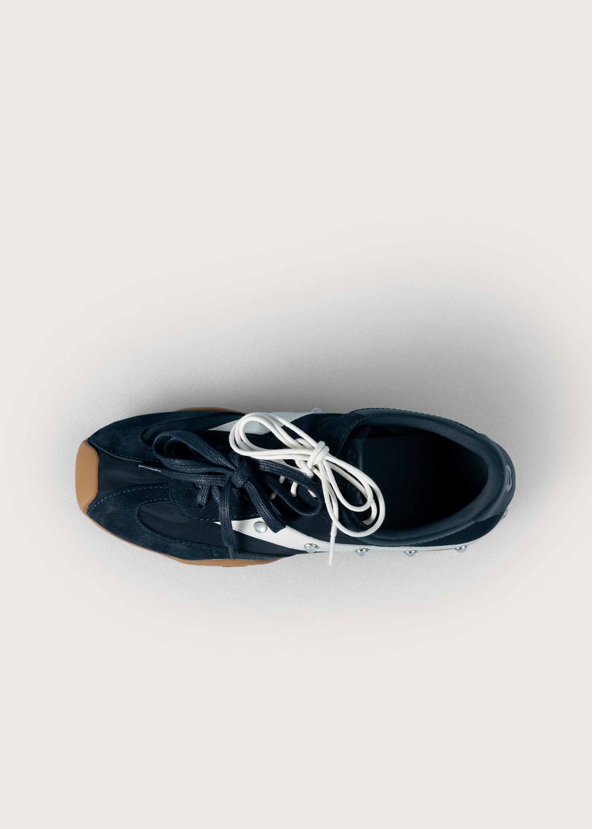 Amber Navy Gem-embellished Casual Sneakers