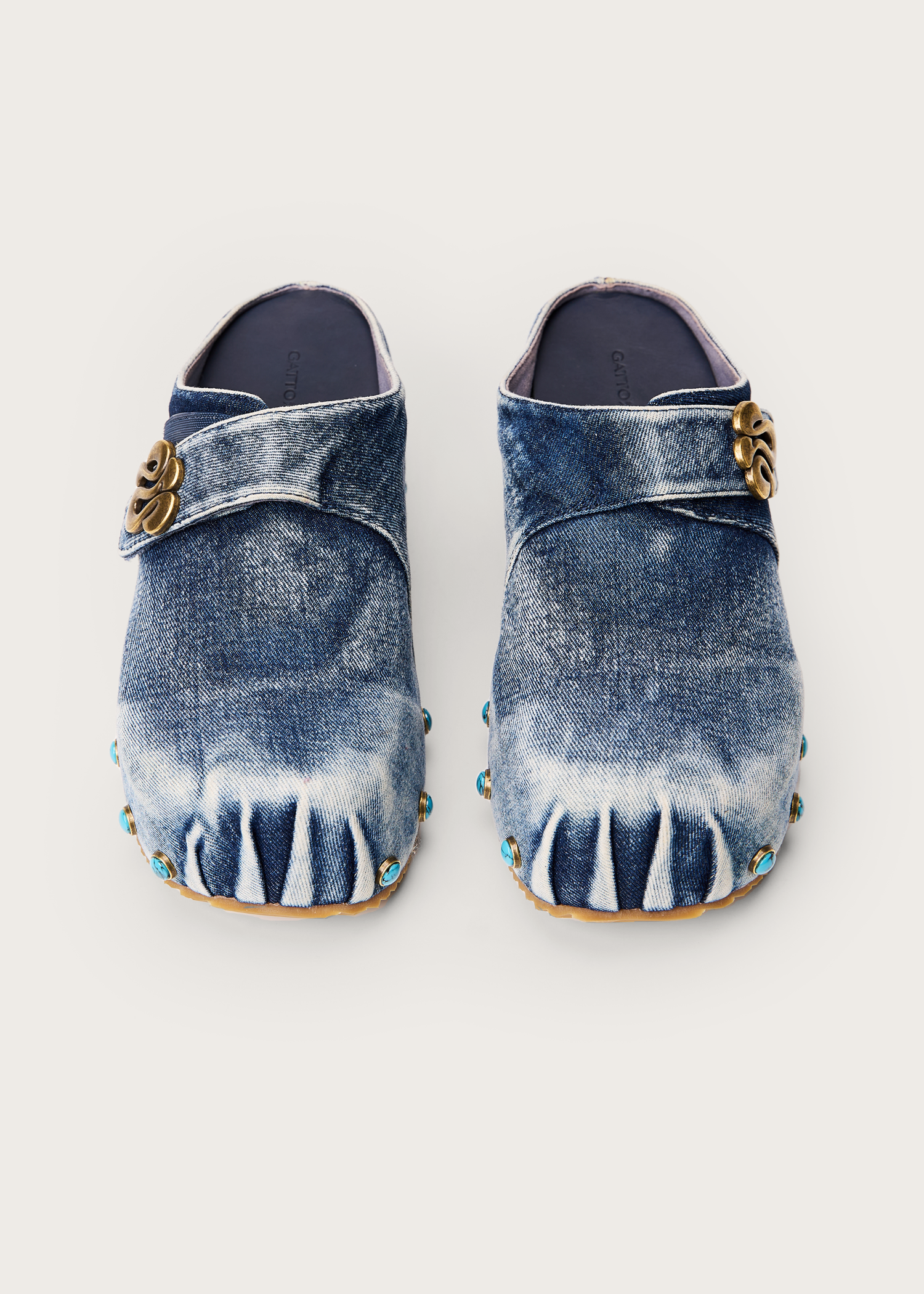 Paw Blu Denim platform slip-ons