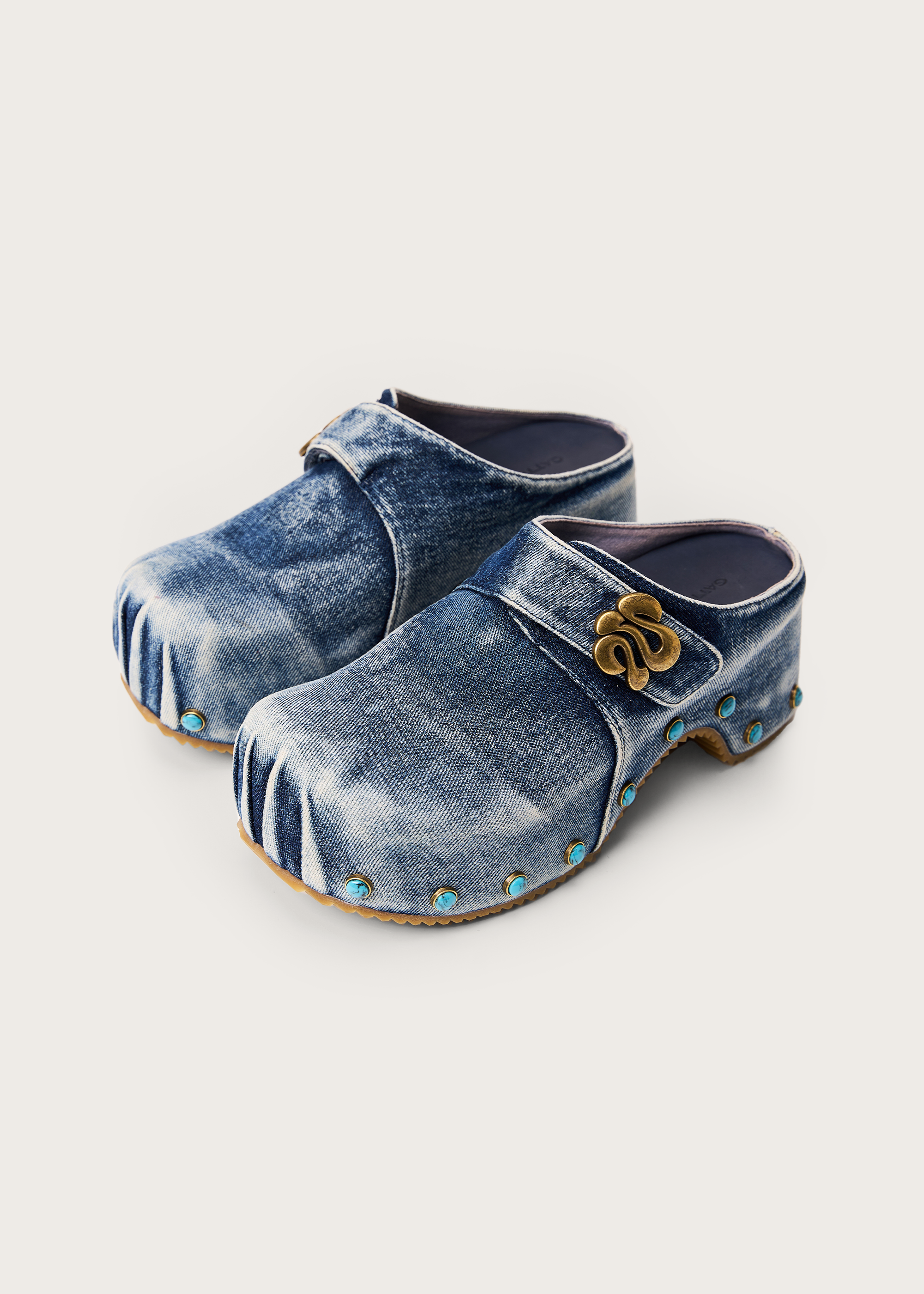 Paw Blu Denim platform slip-ons