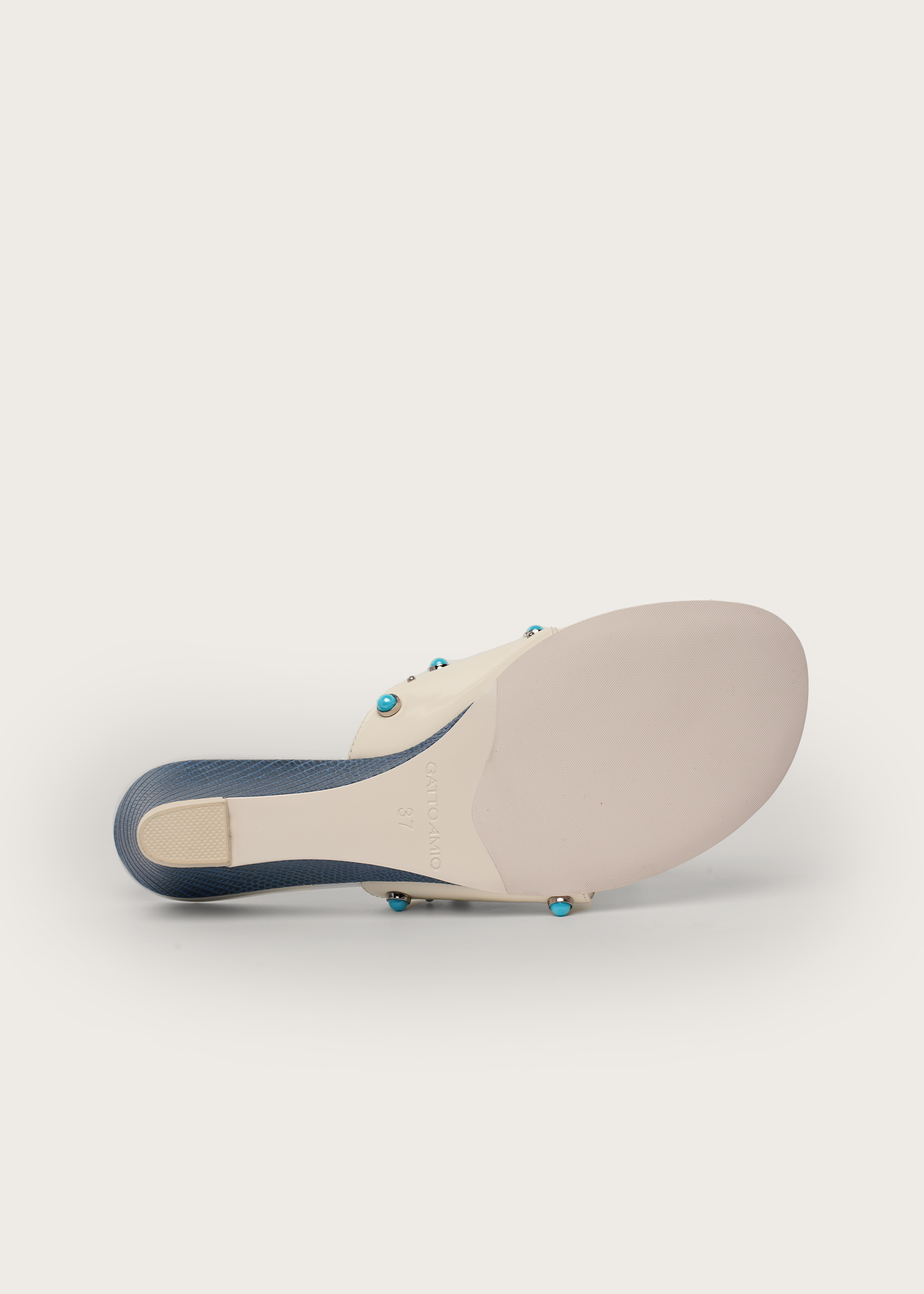 Curve Azzuro Pink Lizard-Effect Gemstone Wedge Flip-Flops