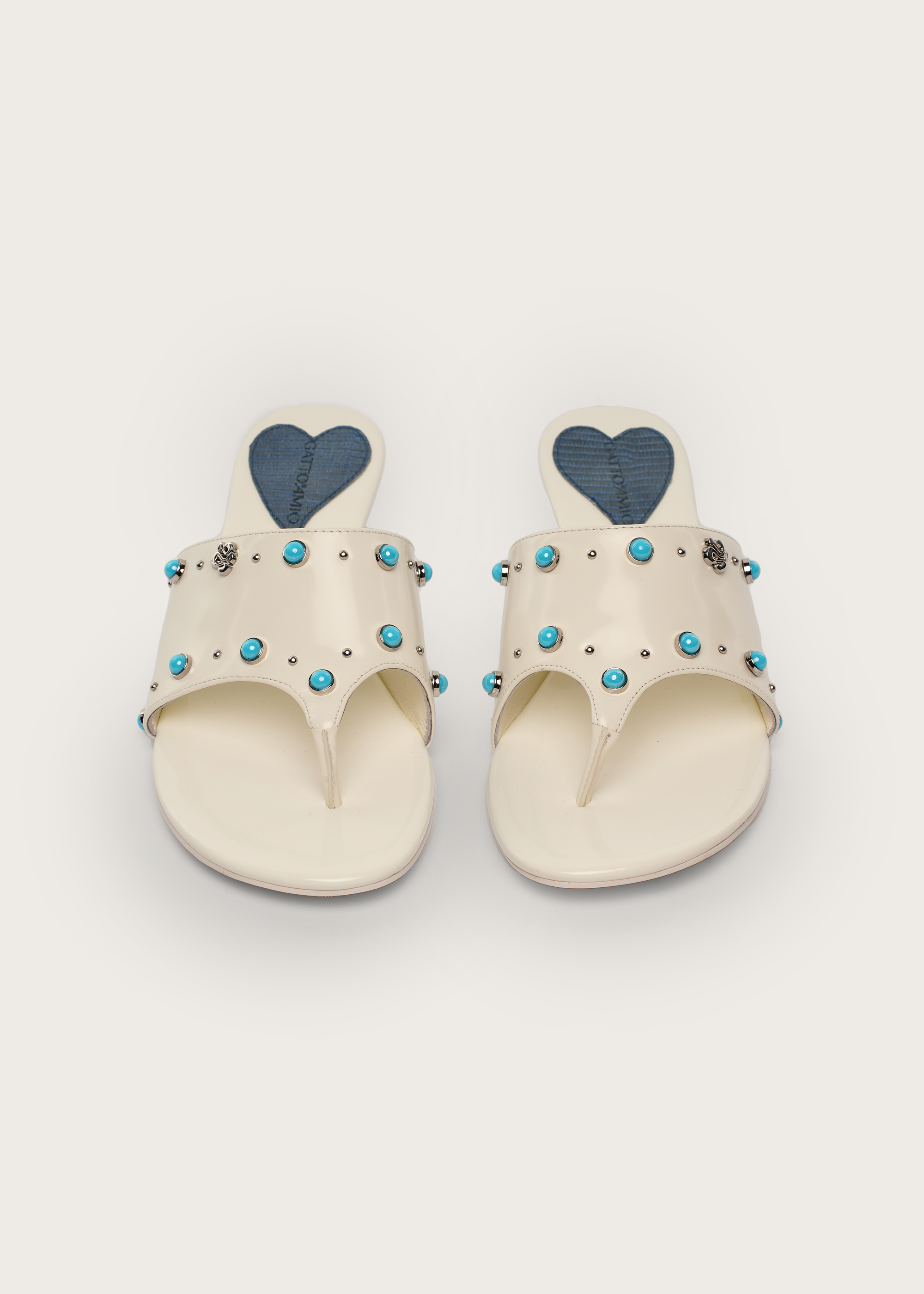 Curve Azzuro Pink Lizard-Effect Gemstone Wedge Flip-Flops