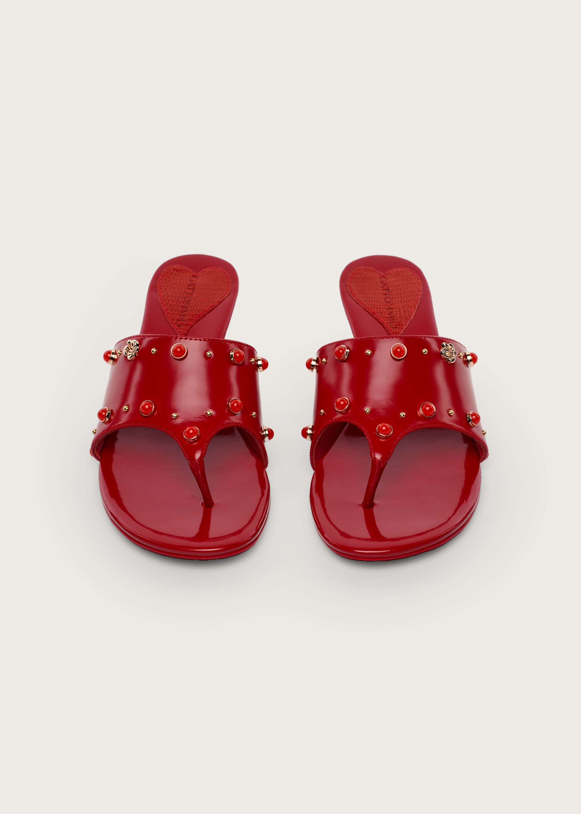 Curve BloodM Lizard-Effect Gemstone Wedge Flip-Flops